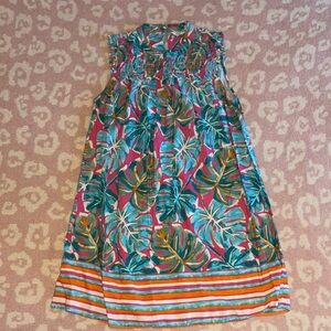 Crown & Ivy Multicolor Leaf Print Dress